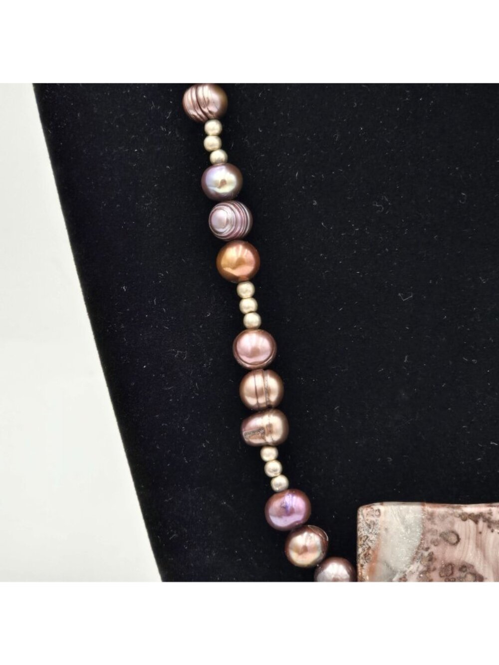 Vintage Sterling Silver Peacock Baroque Pearl Purple Agate Pendant Necklace 16" - Picture 4 of 15